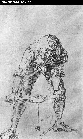 Albrecht Durer Study of a Man with a Drill